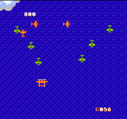 1943: The Battle of Midway: green and orange enemy planes swarm over open water