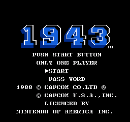 1943: The Battle of Midway: the title screen