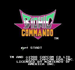 Bionic Commando: the title screen