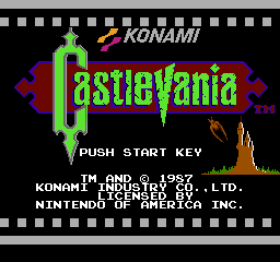 Castlevania: the title screen