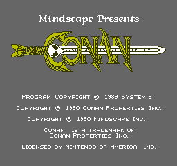 Conan: The Mysteries of Time: the title screen