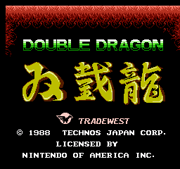 Double Dragon: the title screen