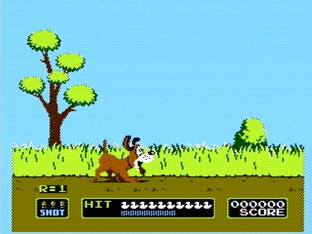Duck Hunt: the dog sniffs through the grass at the start of a round