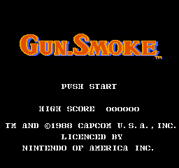 Gun.Smoke: the title screen