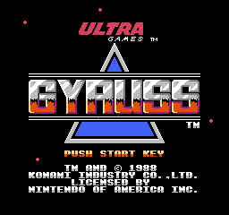 Gyruss: the title screen