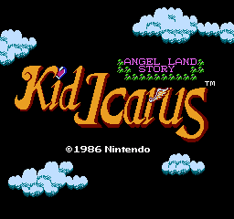 Kid Icarus: the title screen