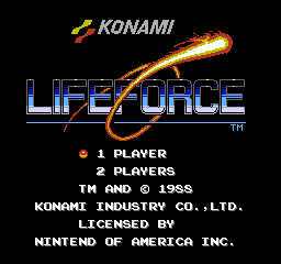Life Force: the title screen