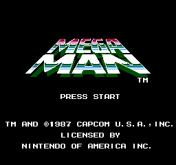 Mega Man: the title screen