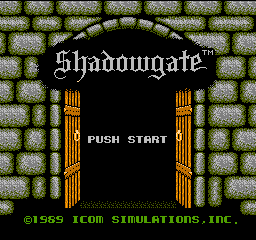 Shadowgate: the title screen