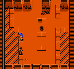The Uncanny X-Men: a top-down orange room where an X-Man in blue fires at another character beside a doorway